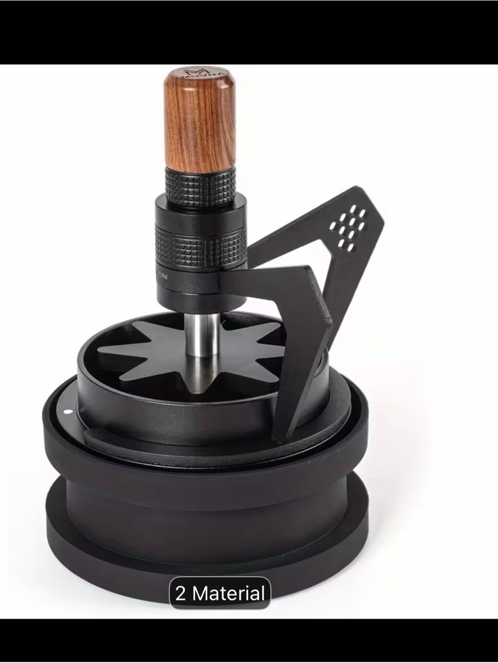 58mm Muvna Espresso Coffee Rotary Spinning Needle Distribution Tool Walnut Wood